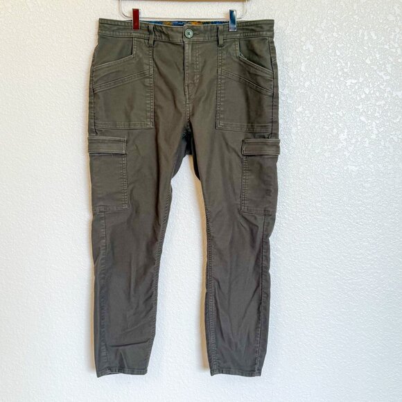 Prana Nikit Cargo Pants Women's 12 Green Organic Ankle Stretch Outdoors Hiking - Picture 3 of 9